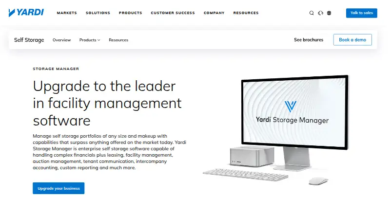 Yardi Storage Manager's website