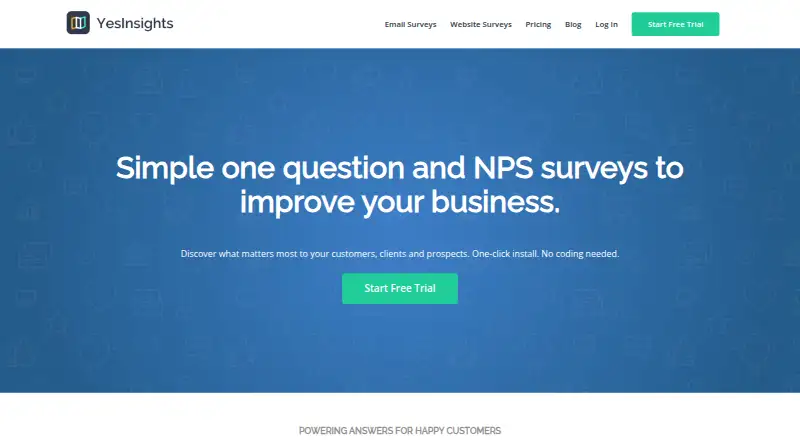 The YesInsights homepage