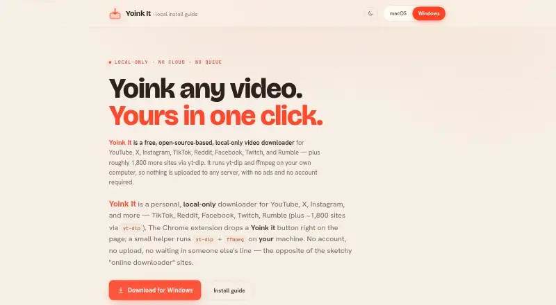 Yoink It's website