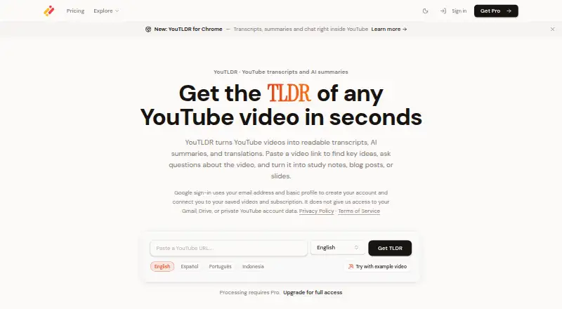YouTLDR's website