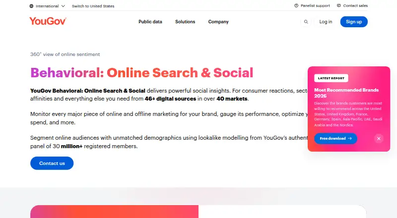 The YouGov Signal homepage