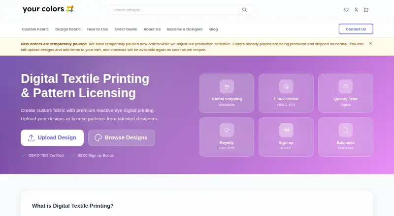 YourColors's website
