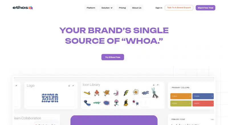 The Ethos homepage