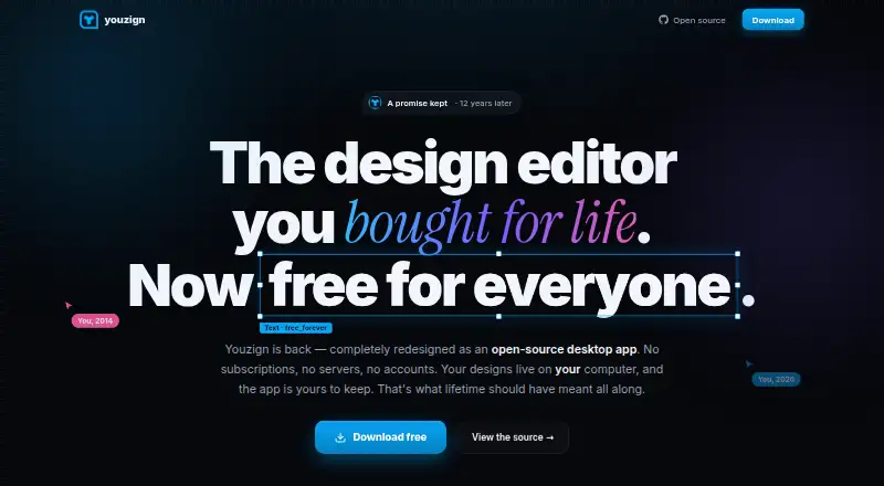 The Youzign homepage