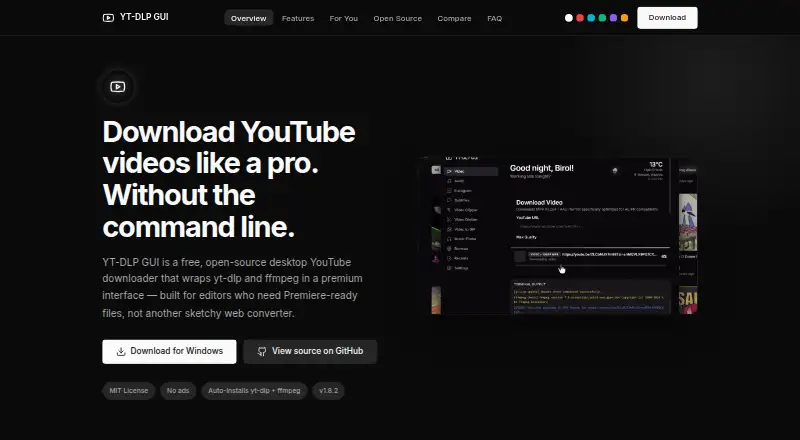 YT-DLP GUI's website