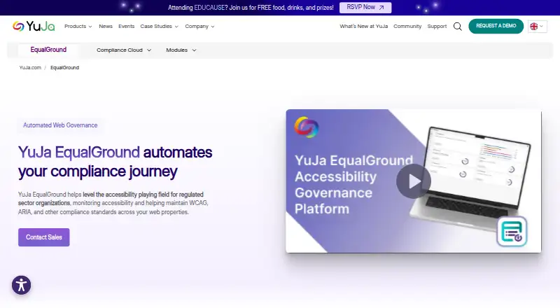 The YuJa EqualGround homepage