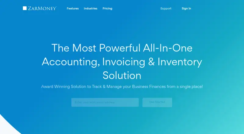 The ZarMoney homepage