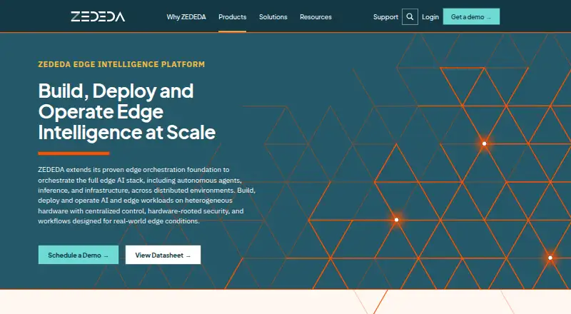 ZEDEDA Edge Intelligence Platform's website