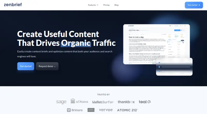 The Zenbrief homepage