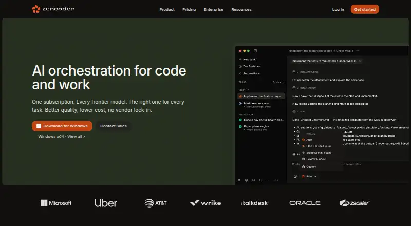 The Zencoder homepage