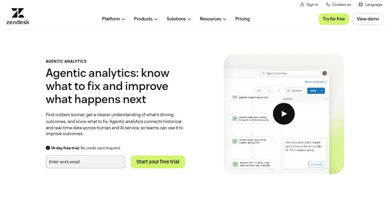 Zendesk Explore's website