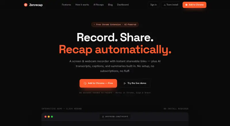 Zenrecap's website