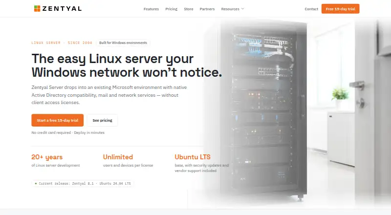 Zentyal Server's website
