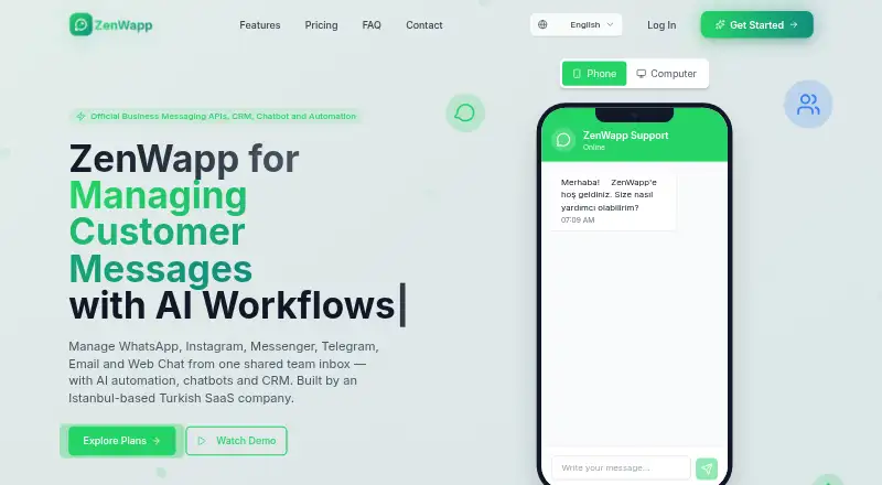 The ZenWapp homepage