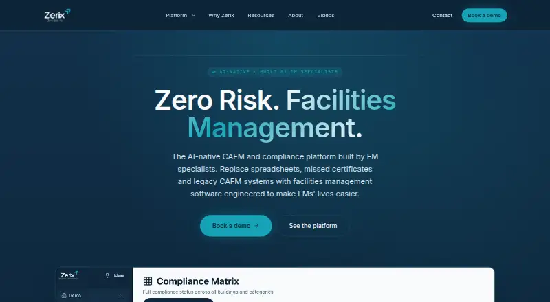 Zerix Compliance's website