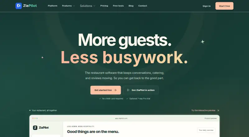 The ZiaPilot homepage