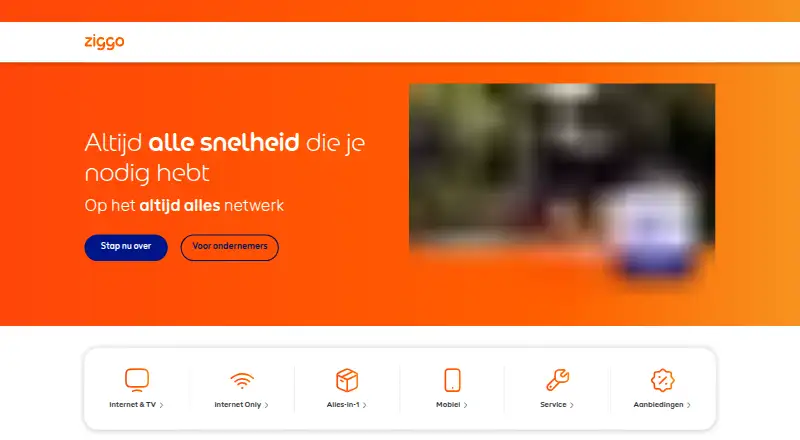 Ziggo Mail's website