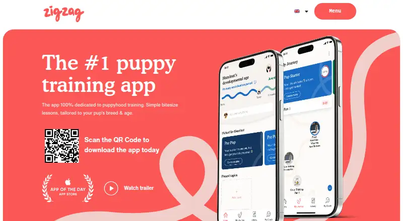 Zigzag Puppy Training's website