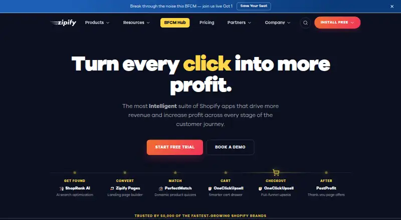 Zipify Pages's website