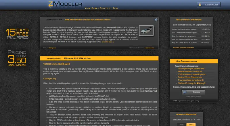 ZModeler3's website