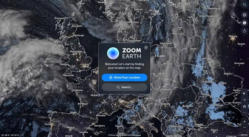 Zoom Earth's website