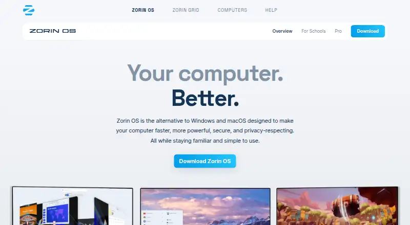 Zorin OS's website