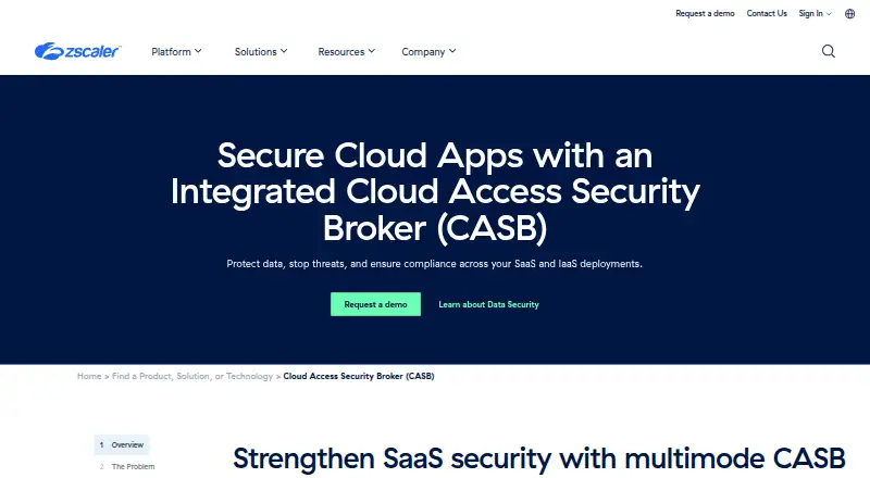 Zscaler CASB's website