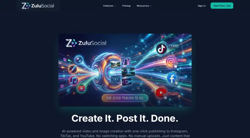 ZuluSocial Hashtag Generator's website