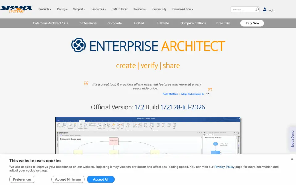 Sparx Enterprise Architect's website