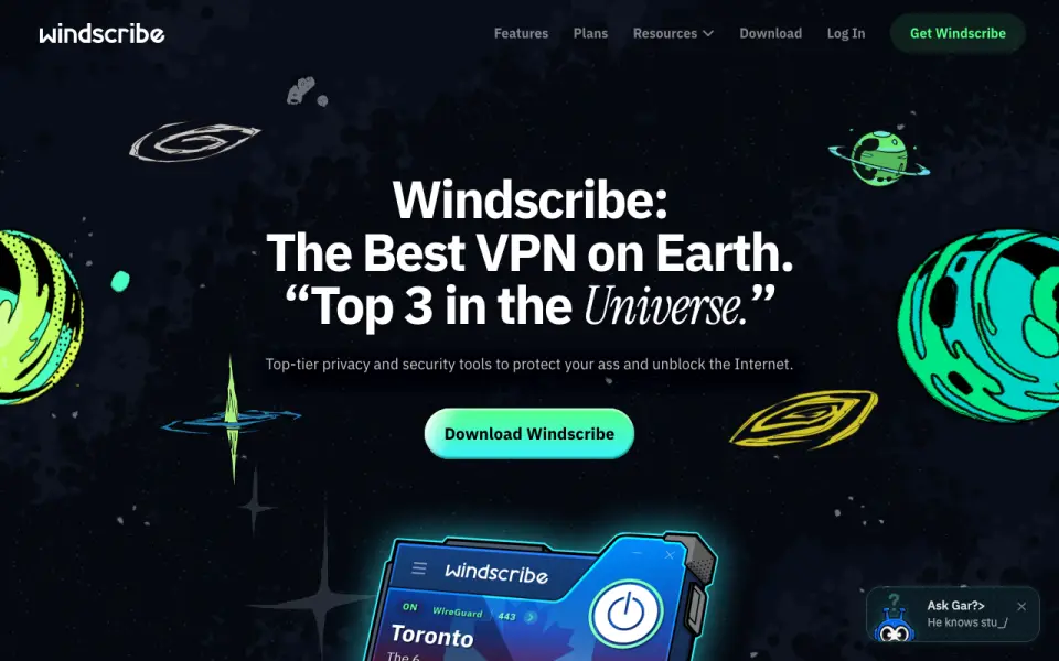 Windscribe's website