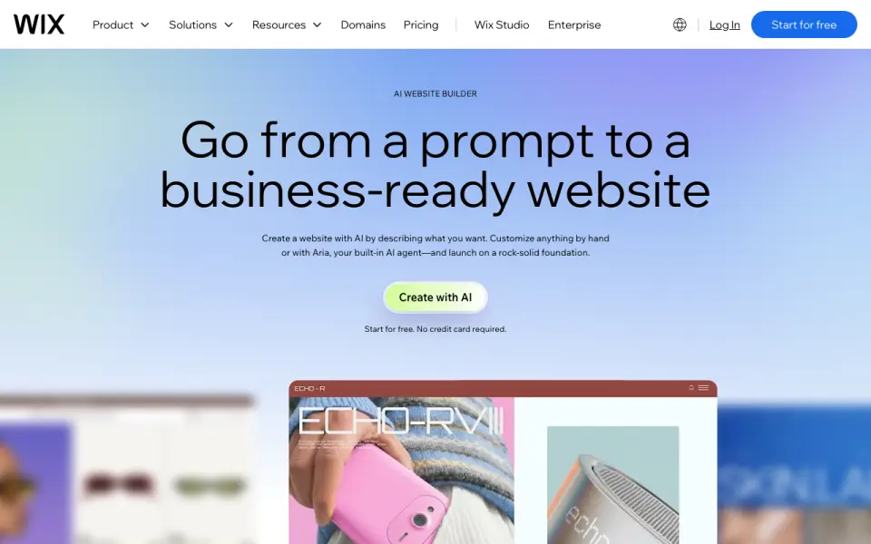 Wix's website