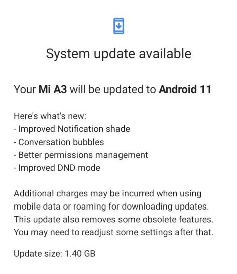 Mi A3 Android 11