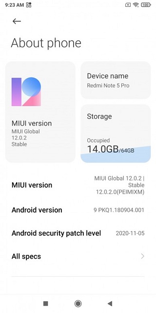 Redmi Note 5 Pro MIUI 12