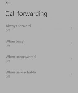 MIUI call forwarding 1