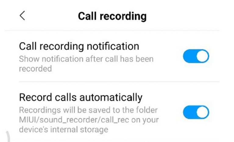 redmi 9a call recording not showing