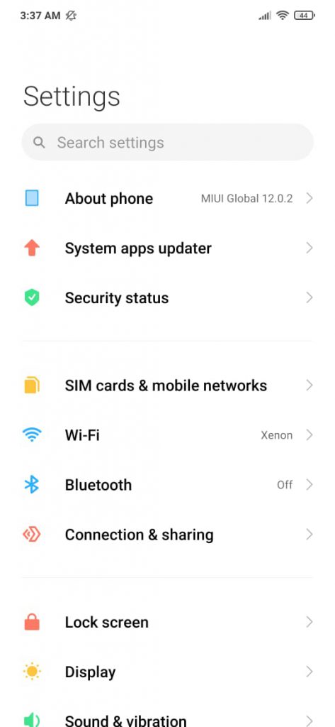 MIUI screen timeout 1