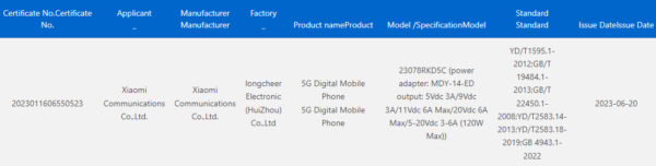 redmi k60 ultra 3c certification